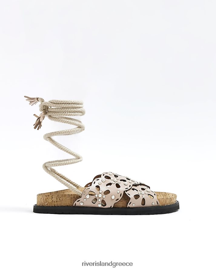 River Island είδη υπόδησης ροζ γυναίκες δέστε ίσια σανδάλια B6N8X4663