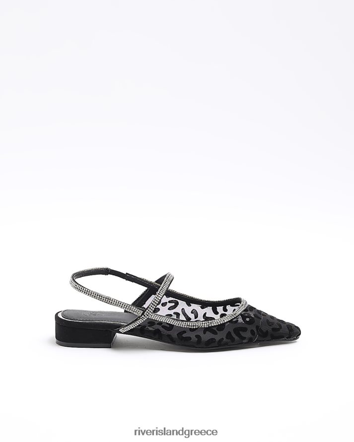 River Island είδη υπόδησης μαύρος γυναίκες ζακάρ diamante sling πίσω παπούτσια B6N8X185