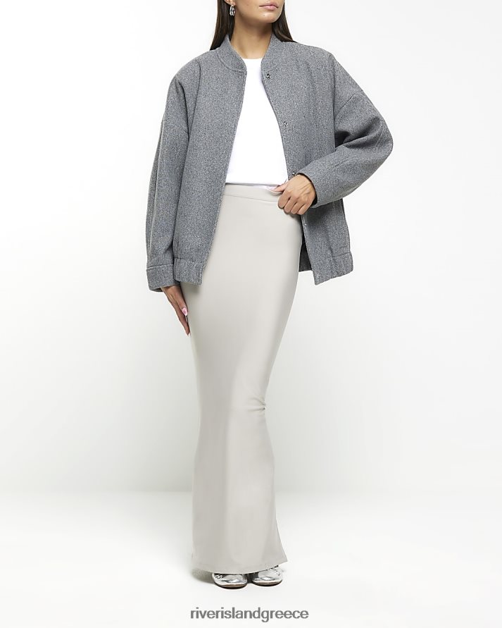 River Island ενδύματα γκρί γυναίκες μάξι φούστα με σχιστό στρίφωμα B6N8X1053
