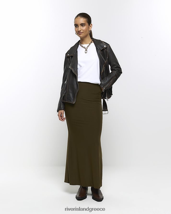 River Island ενδύματα χακί γυναίκες μάξι φούστα γοργόνα B6N8X178