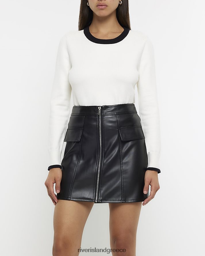 River Island ενδύματα μαύρος γυναίκες Μίνι φούστα με φερμουάρ B6N8X4153