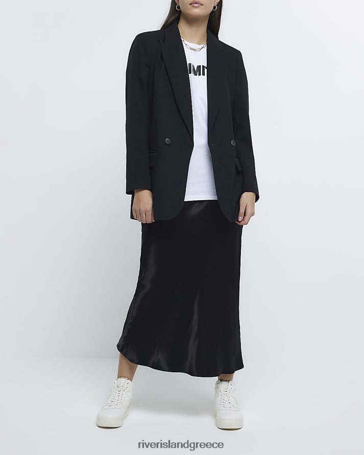 River Island ενδύματα μαύρος γυναίκες σατέν μάξι φούστα B6N8X4558