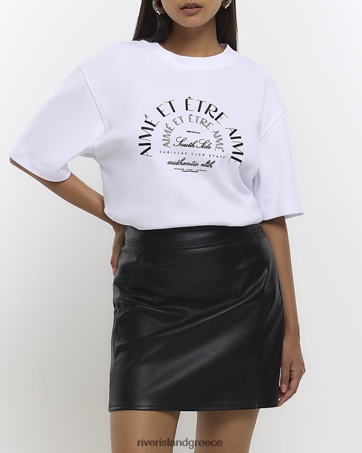 River Island ενδύματα μαύρος γυναίκες Μίνι φούστα από συνθετικό δέρμα B6N8X685