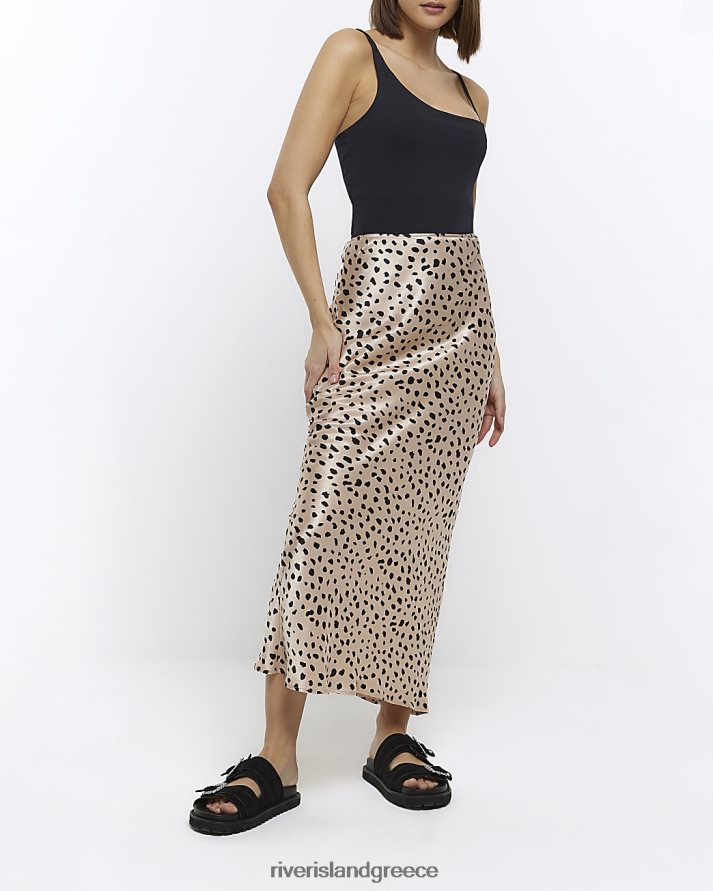 River Island ενδύματα μπεζ γυναίκες μάξι φούστα με animal print B6N8X36