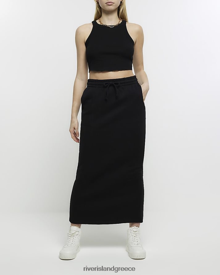 River Island ενδύματα μαύρος γυναίκες ιδρώτα midi φούστα B6N8X403