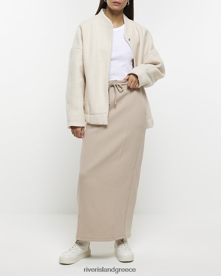 River Island ενδύματα μπεζ γυναίκες ιδρώτα midi φούστα B6N8X405