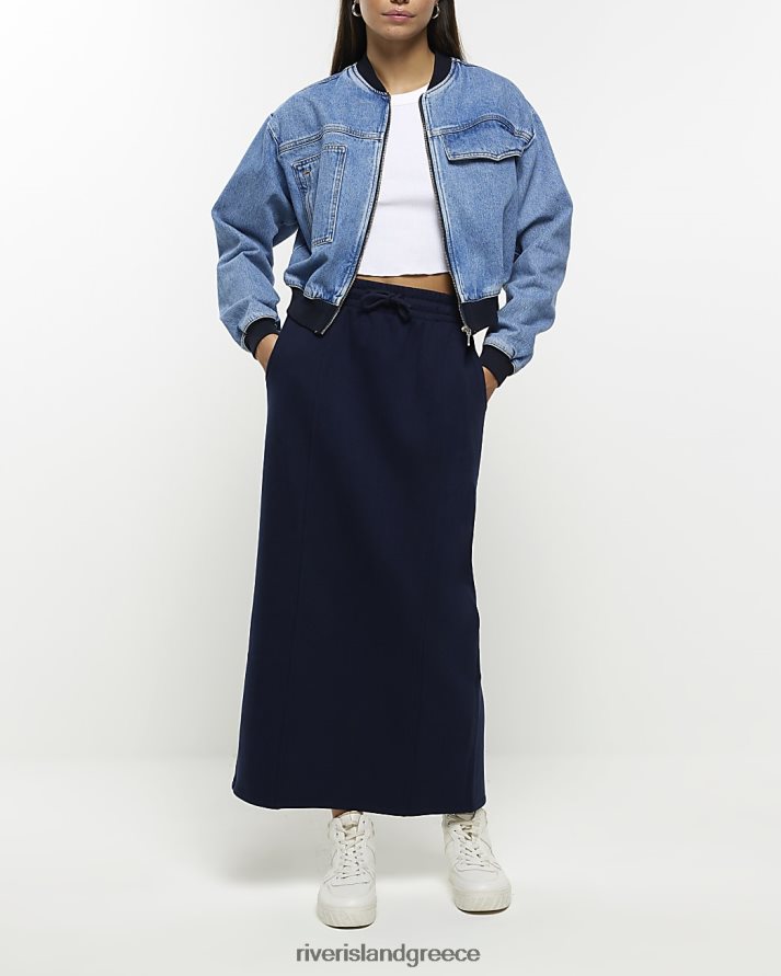 River Island ενδύματα ΠΟΛΕΜΙΚΟ ΝΑΥΤΙΚΟ γυναίκες ιδρώτα midi φούστα B6N8X408