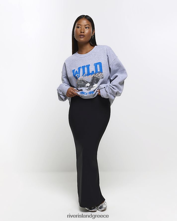 River Island ενδύματα μαύρος γυναίκες petite split μάξι φούστα B6N8X5247