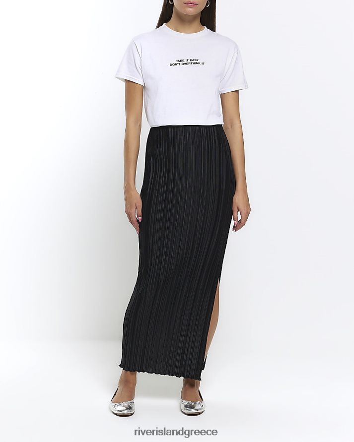 River Island ενδύματα μαύρος γυναίκες μάξι φούστα plisse B6N8X4453