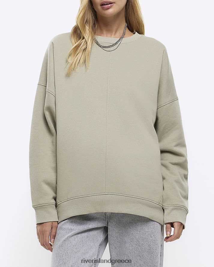 River Island ενδύματα χακί γυναίκες υπερμεγέθη φούτερ B6N8X576