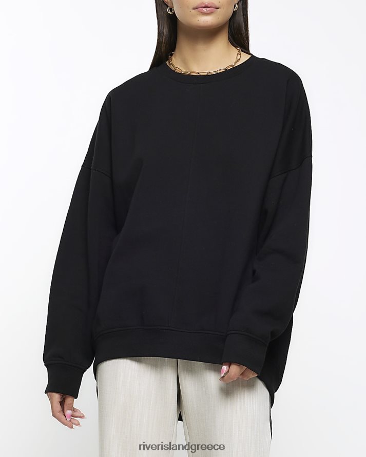 River Island ενδύματα μαύρος γυναίκες υπερμεγέθη φούτερ B6N8X577