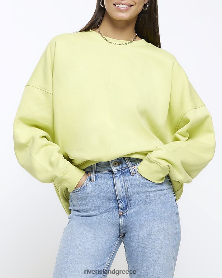 River Island ενδύματα πράσινο ασβέστη γυναίκες υπερμεγέθη φούτερ B6N8X578