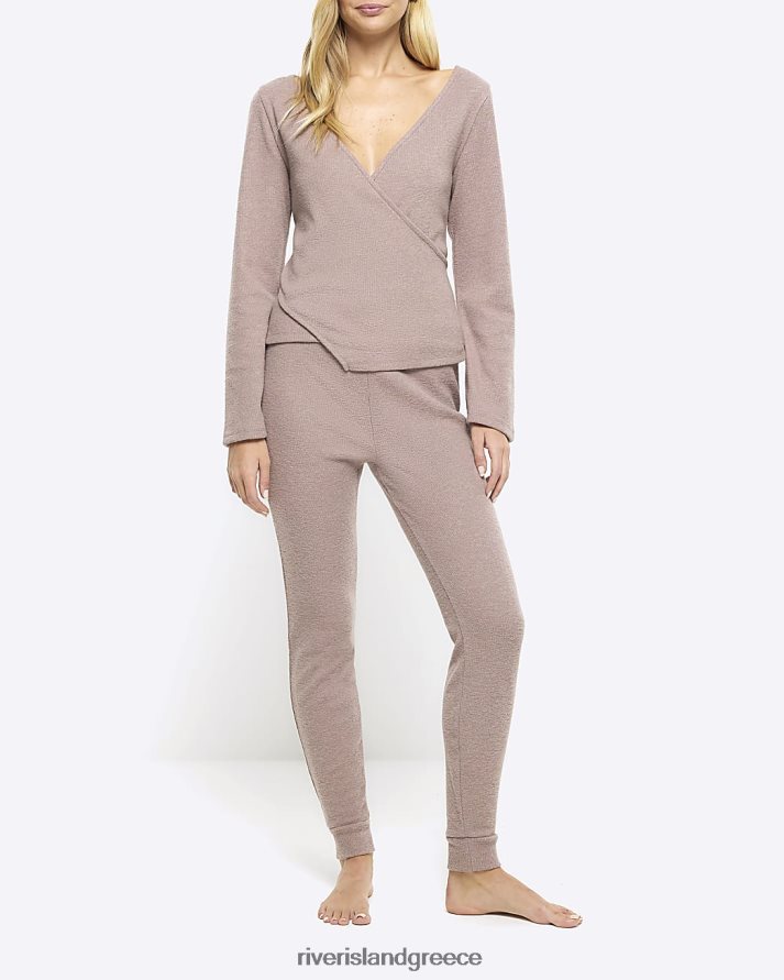 River Island ενδύματα πέτρα γυναίκες βουρτσισμένο ριμπ κολάν B6N8X4075