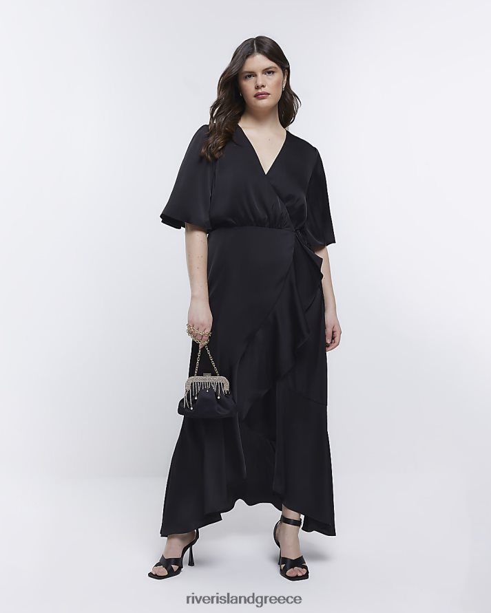 River Island ενδύματα μαύρος γυναίκες μάξι σατέν υφασμάτινη συλλογή παράνυμφων B6N8X1807