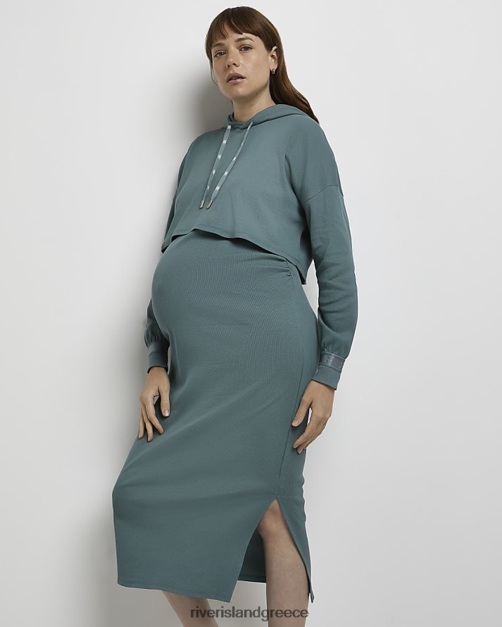 River Island ενδύματα πράσινος γυναίκες σετ φόρεμα εγκυμοσύνης και τζάμπερ B6N8X2313