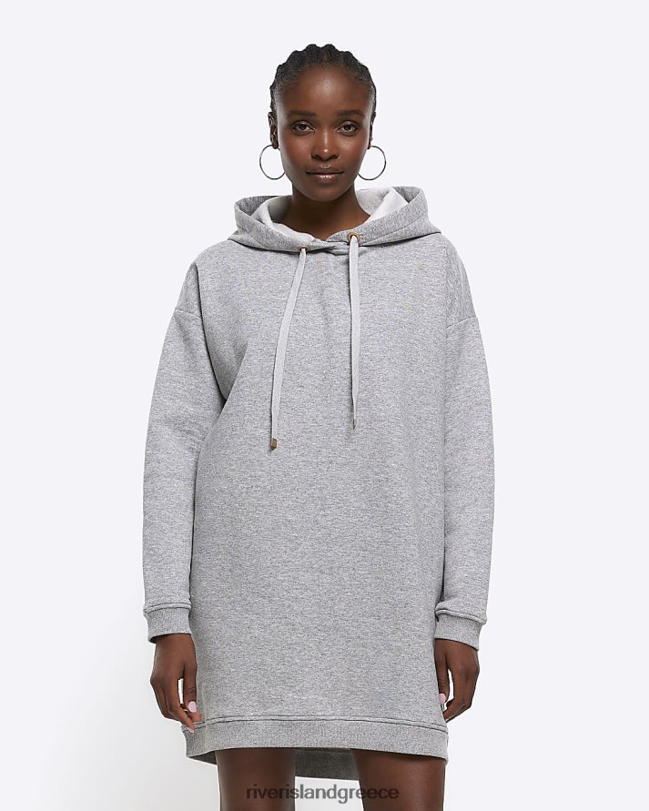 River Island ενδύματα γκρί γυναίκες Μίνι φόρεμα φούτερ με κουκούλα B6N8X1007