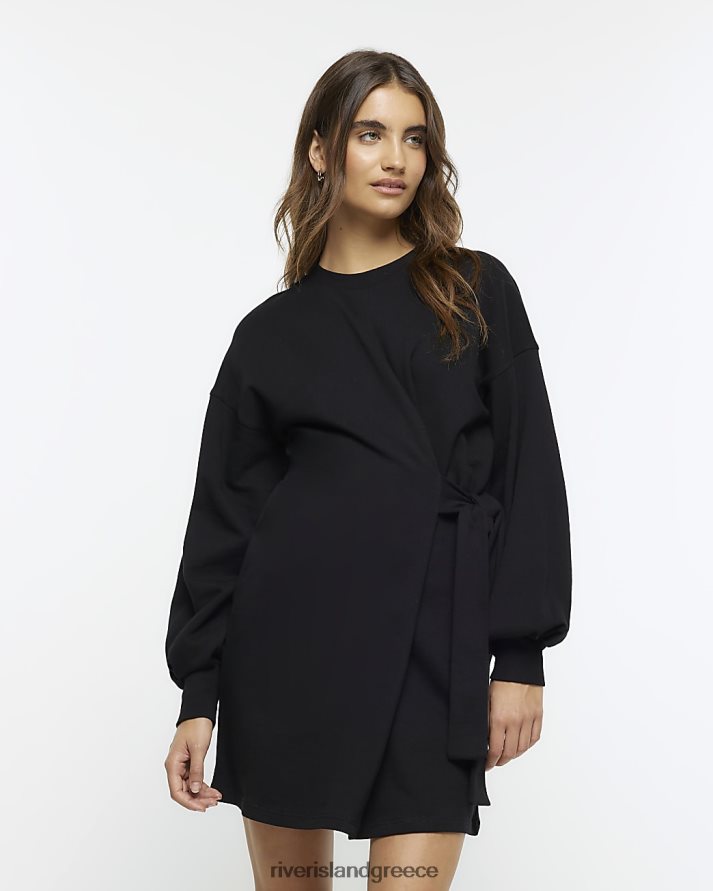 River Island ενδύματα μαύρος γυναίκες Μίνι φόρεμα με πλαϊνό ιδρώτα B6N8X134