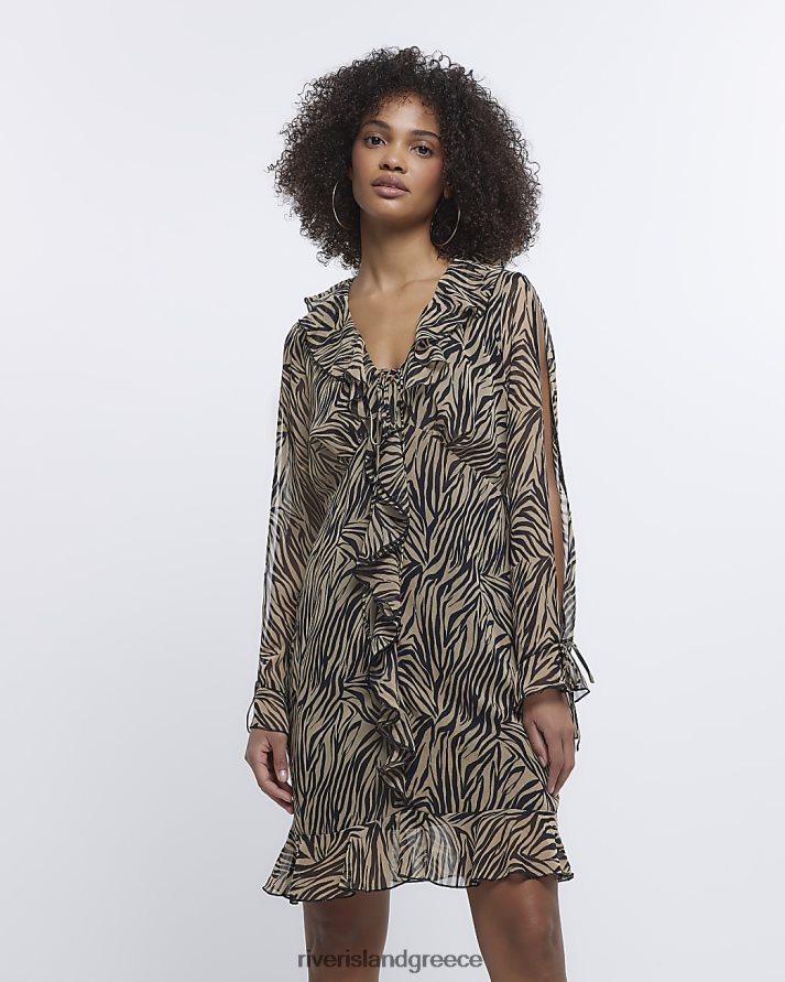 River Island ενδύματα μαύρος γυναίκες Μίνι φόρεμα με ζωηρή στάμπα B6N8X1873