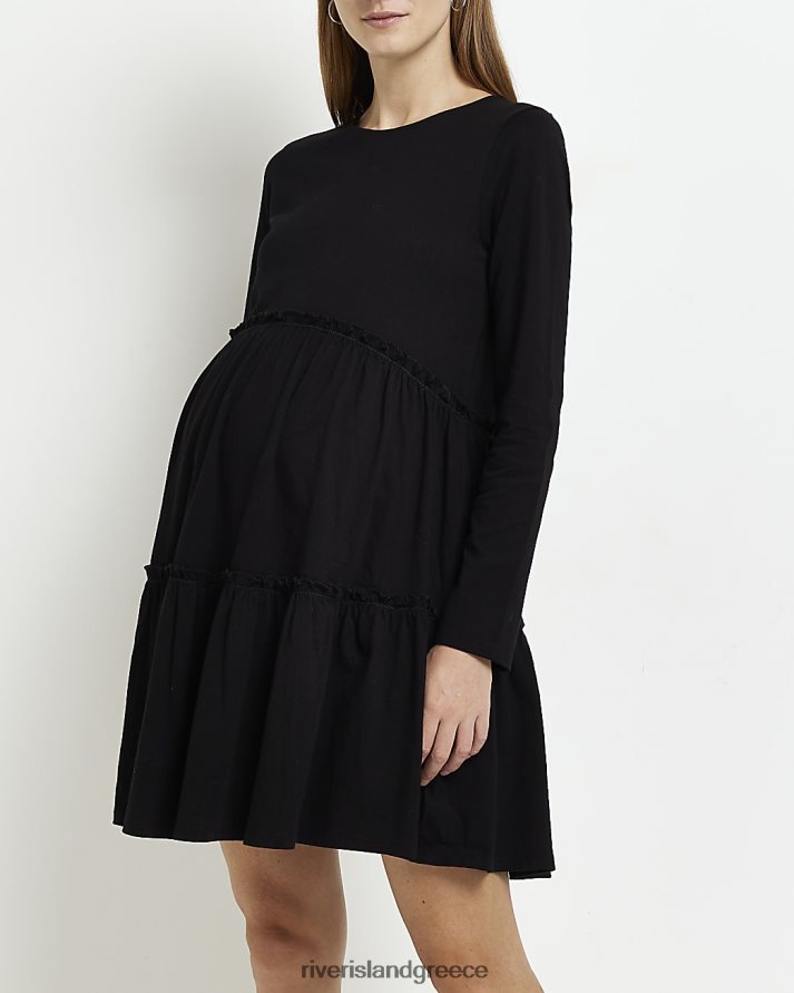 River Island ενδύματα μαύρος γυναίκες Μίνι φόρεμα εγκυμοσύνης μακρυμάνικο B6N8X2299