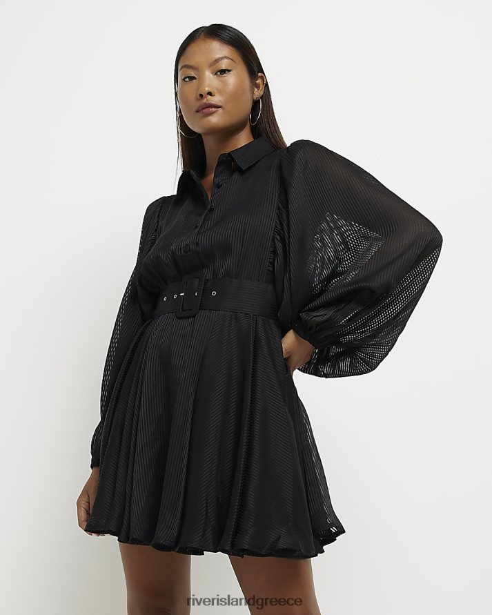 River Island ενδύματα μαύρος γυναίκες Μίνι φόρεμα με ζωσμένο petite B6N8X5304