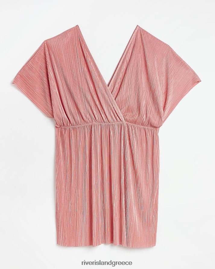 River Island ενδύματα ροζ γυναίκες plus plisse μίνι φόρεμα B6N8X5201