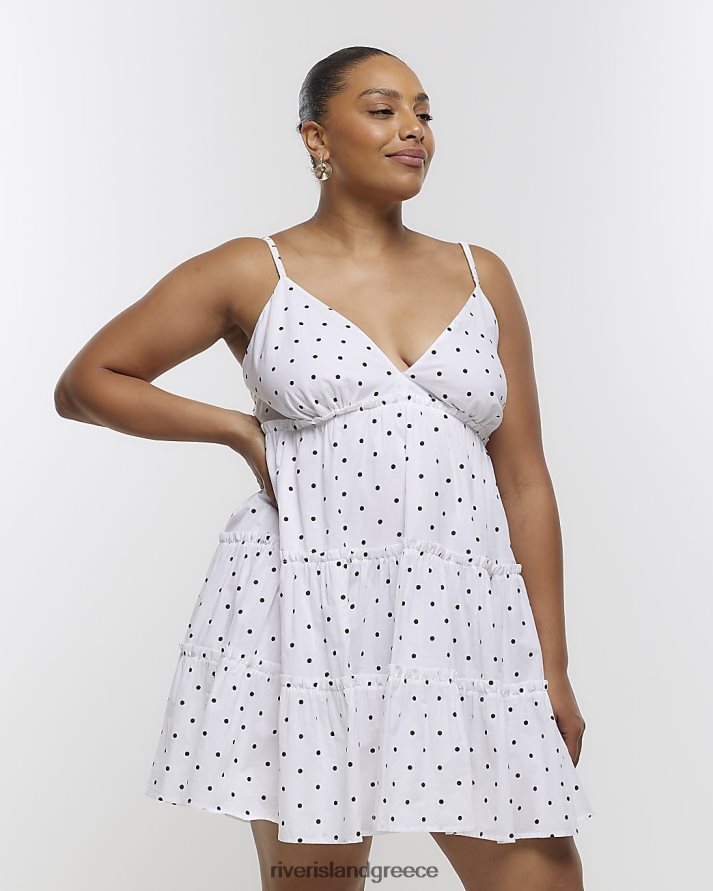 River Island ενδύματα άσπρο γυναίκες plus spot μίνι φόρεμα B6N8X2236