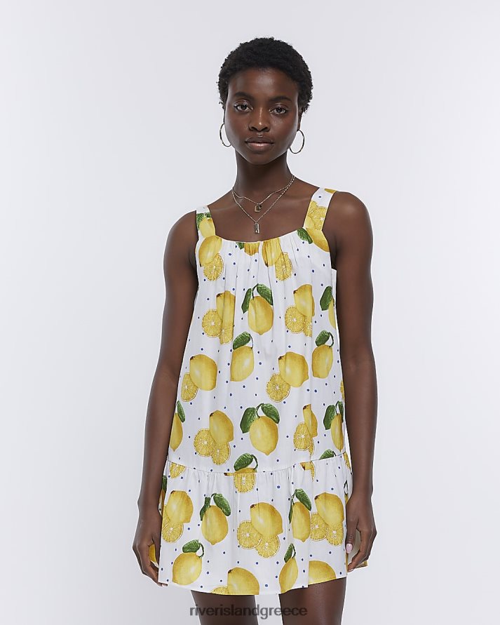 River Island ενδύματα κίτρινος γυναίκες swing μίνι φόρεμα B6N8X1570