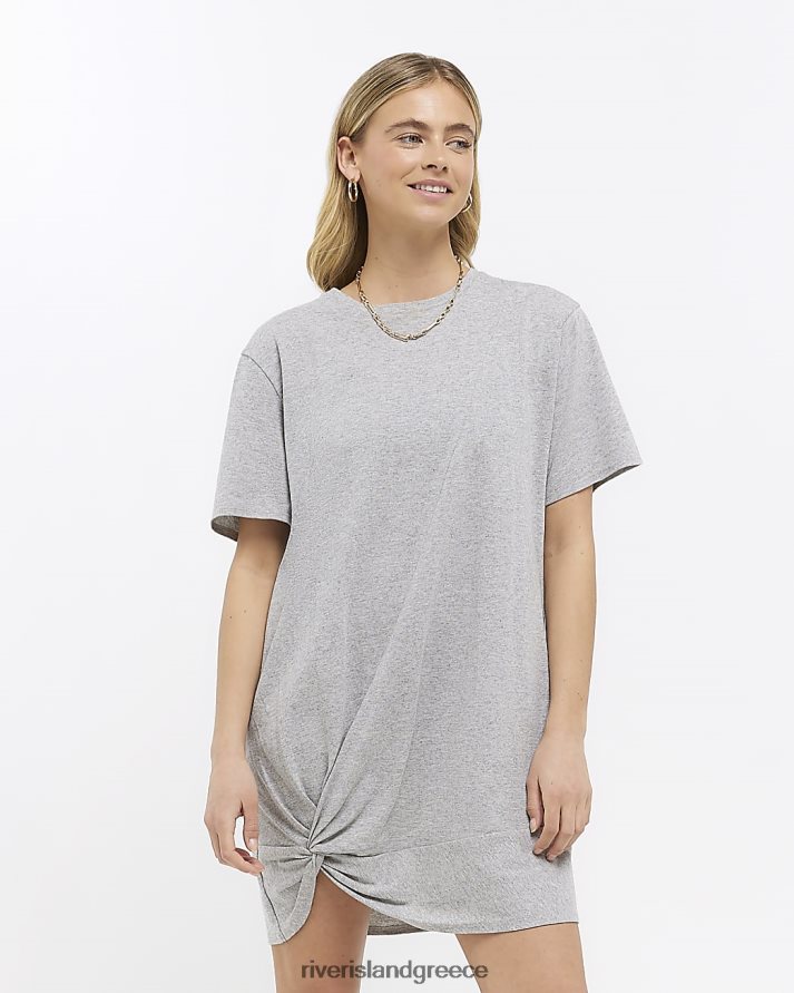 River Island ενδύματα γκρί γυναίκες t-shirt μίνι φόρεμα B6N8X4716