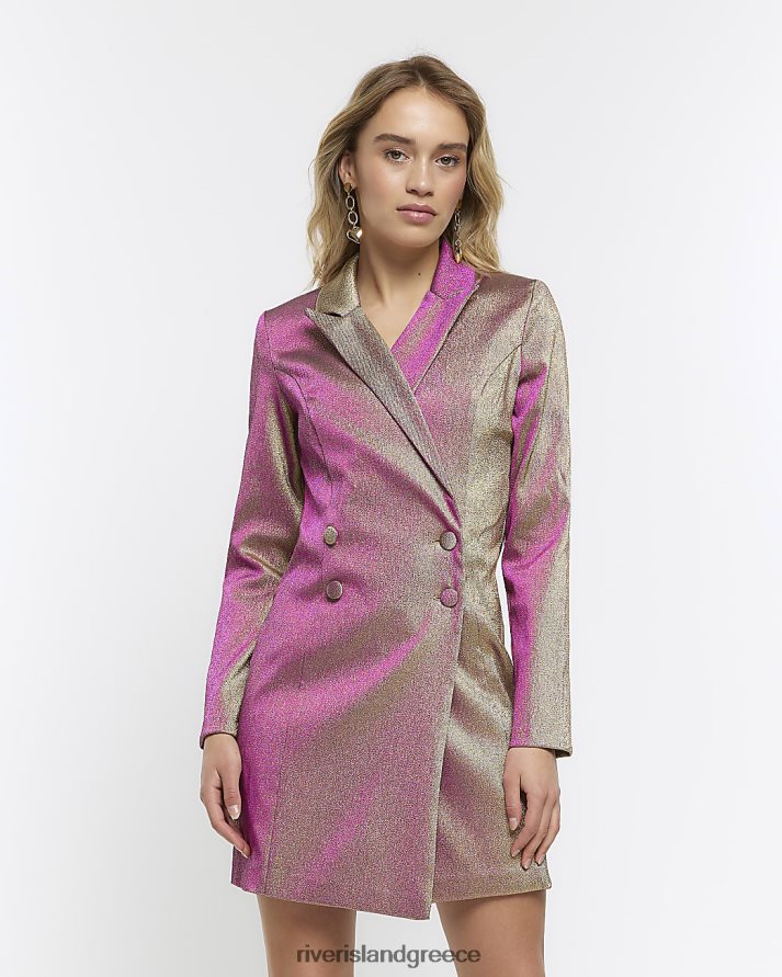 River Island ενδύματα ροζ γυναίκες wrap mini blazer φόρεμα B6N8X2002