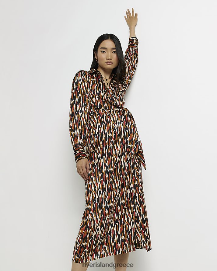 River Island ενδύματα μαύρος γυναίκες μίντι φόρεμα με σατέν πουκάμισο B6N8X4820