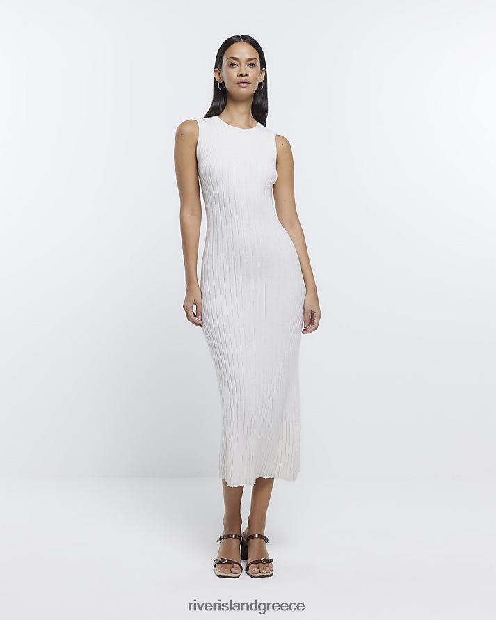 River Island ενδύματα κρέμα γυναίκες πλεκτό μίντι φόρεμα B6N8X644