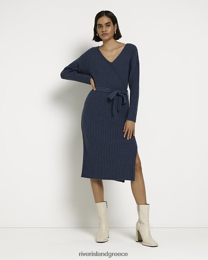 River Island ενδύματα γκρί γυναίκες πλεκτό μίντι φόρεμα B6N8X728