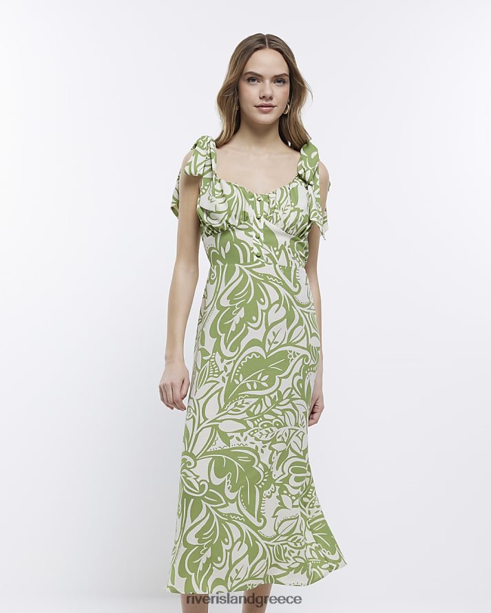 River Island ενδύματα πράσινος γυναίκες Μίντι φόρεμα με εμπριμέ bodycon B6N8X1761