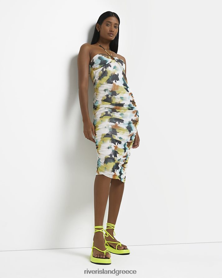 River Island ενδύματα πράσινος γυναίκες Μίντι φόρεμα με εμπριμέ bodycon B6N8X5049