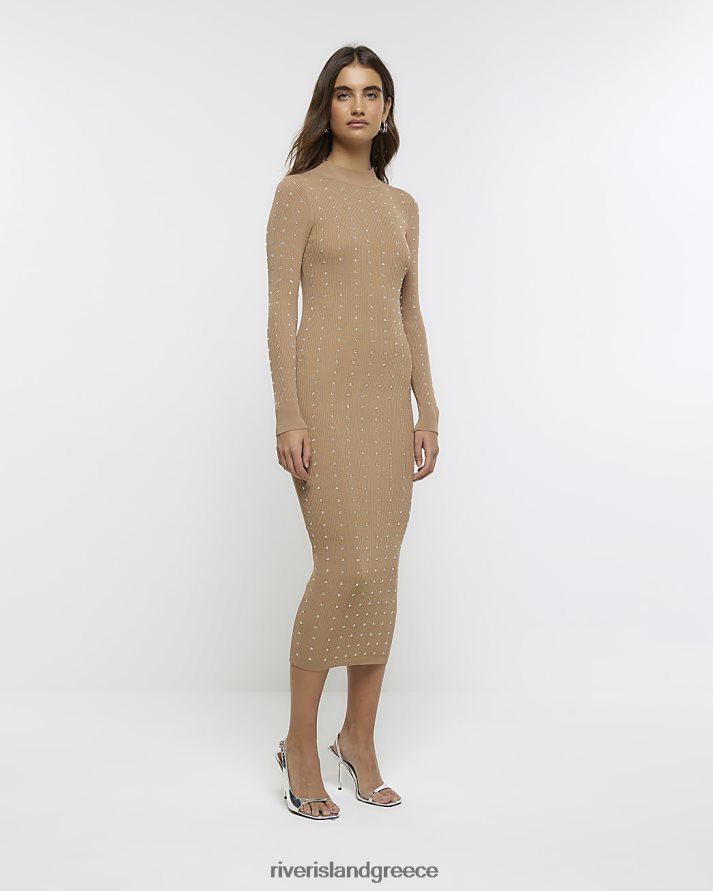 River Island ενδύματα ροζ γυναίκες μίντι φόρεμα heatseal bodycon B6N8X731