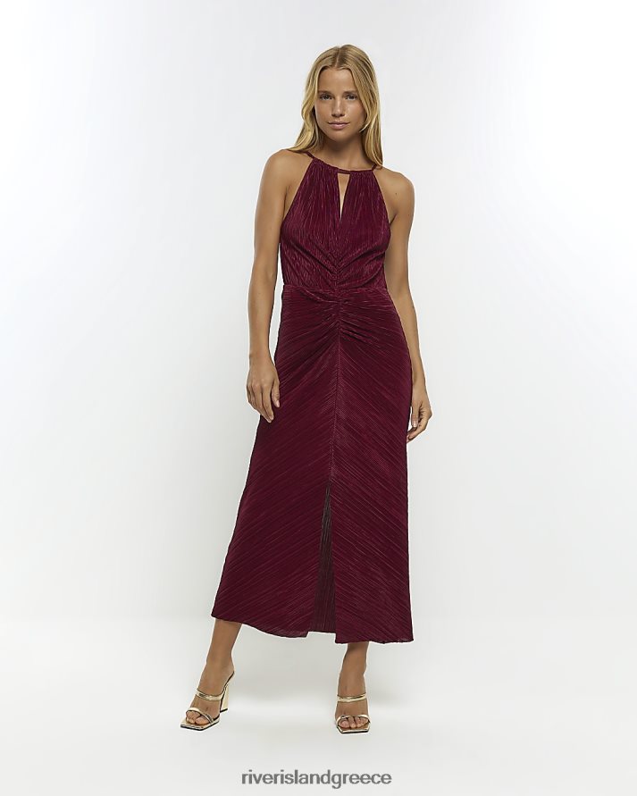 River Island ενδύματα το κόκκινο γυναίκες μίντι φόρεμα με λεπτομέρεια plisse B6N8X1254