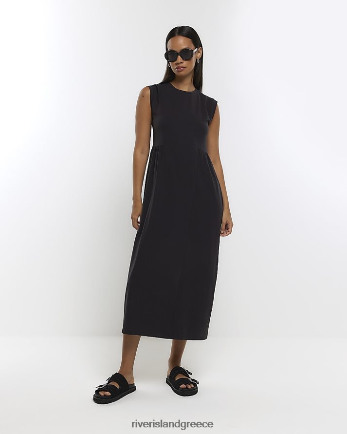 River Island ενδύματα γκρί γυναίκες smock αμάνικο μίντι φόρεμα B6N8X4512