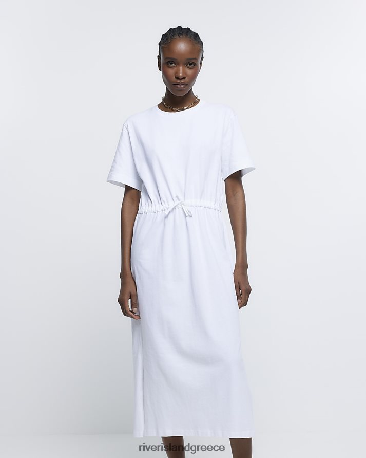 River Island ενδύματα άσπρο γυναίκες κοντομάνικο t-shirt midi φόρεμα B6N8X1694