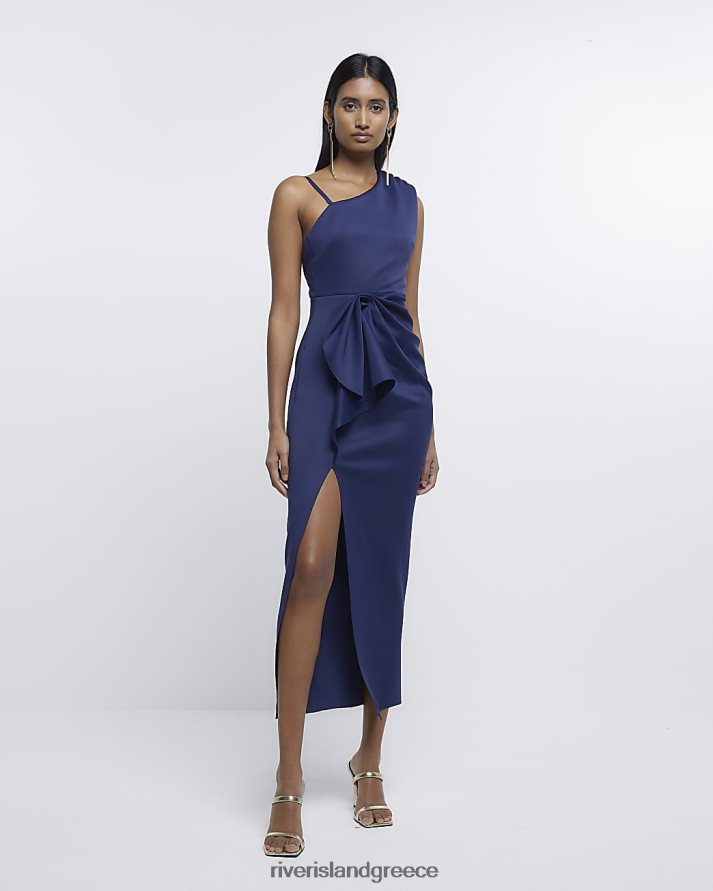 River Island ενδύματα ΠΟΛΕΜΙΚΟ ΝΑΥΤΙΚΟ γυναίκες μάξι φόρεμα με έναν ώμο B6N8X2028