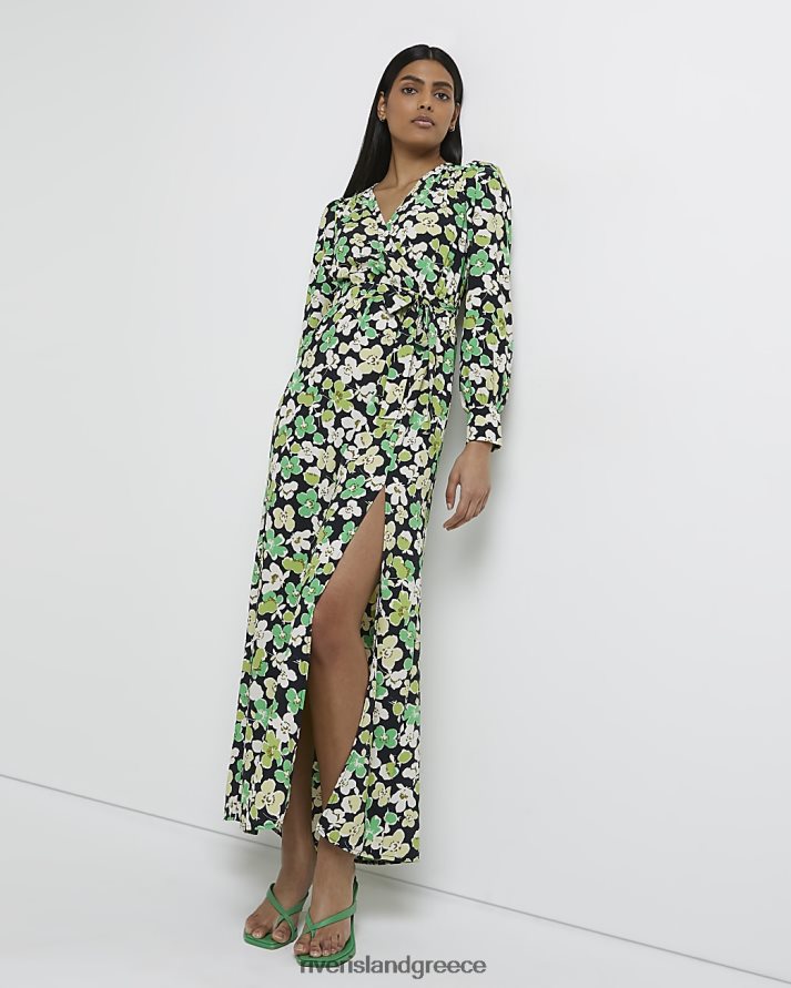 River Island ενδύματα πράσινος γυναίκες μάξι φόρεμα με λουλούδια B6N8X2085