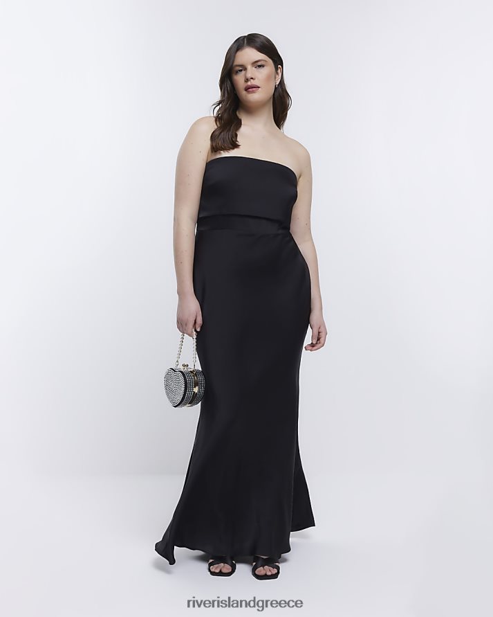 River Island ενδύματα μαύρος γυναίκες μάξι φόρεμα παράνυμφων bandeau B6N8X1868