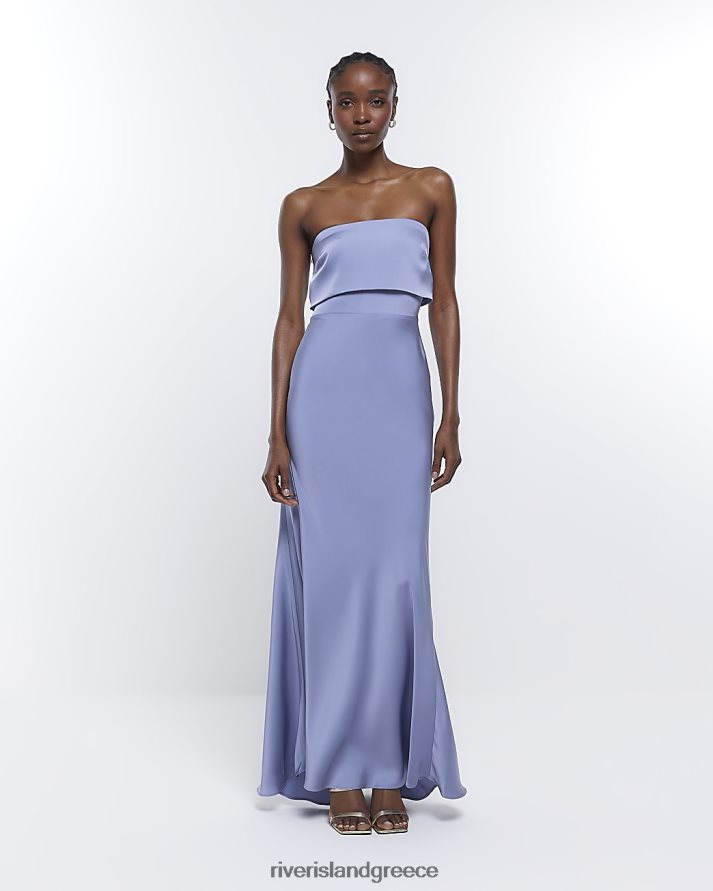 River Island ενδύματα μπλε γυναίκες μάξι φόρεμα παράνυμφων bandeau B6N8X1869