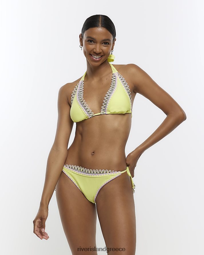 River Island ενδύματα πράσινο ασβέστη γυναίκες κάτω μπικίνι με χαμηλή βελονιά B6N8X1614
