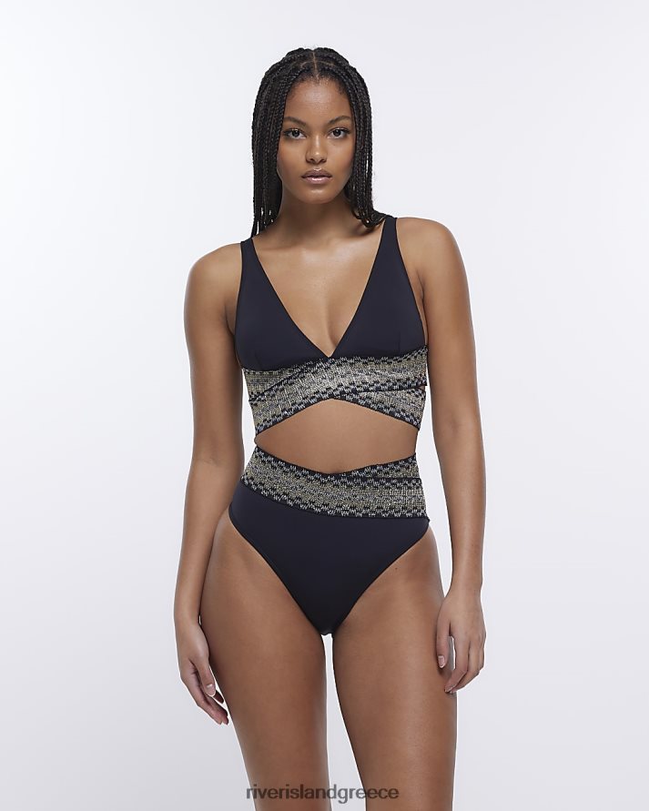 River Island ενδύματα μαύρος γυναίκες ψηλόμεσο μπικίνι B6N8X1961
