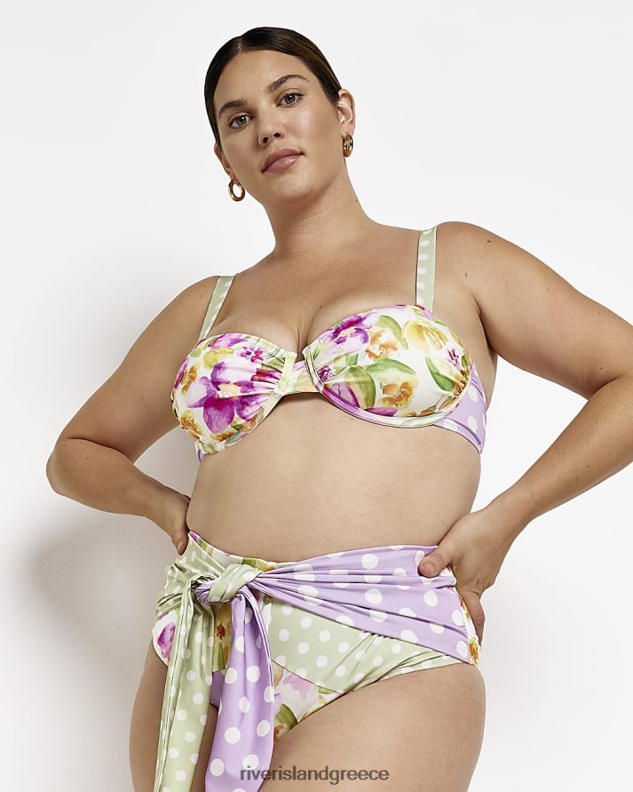 River Island ενδύματα ροζ γυναίκες συν λουλουδάτο μπικίνι με κάτω καλωδίωση B6N8X2237