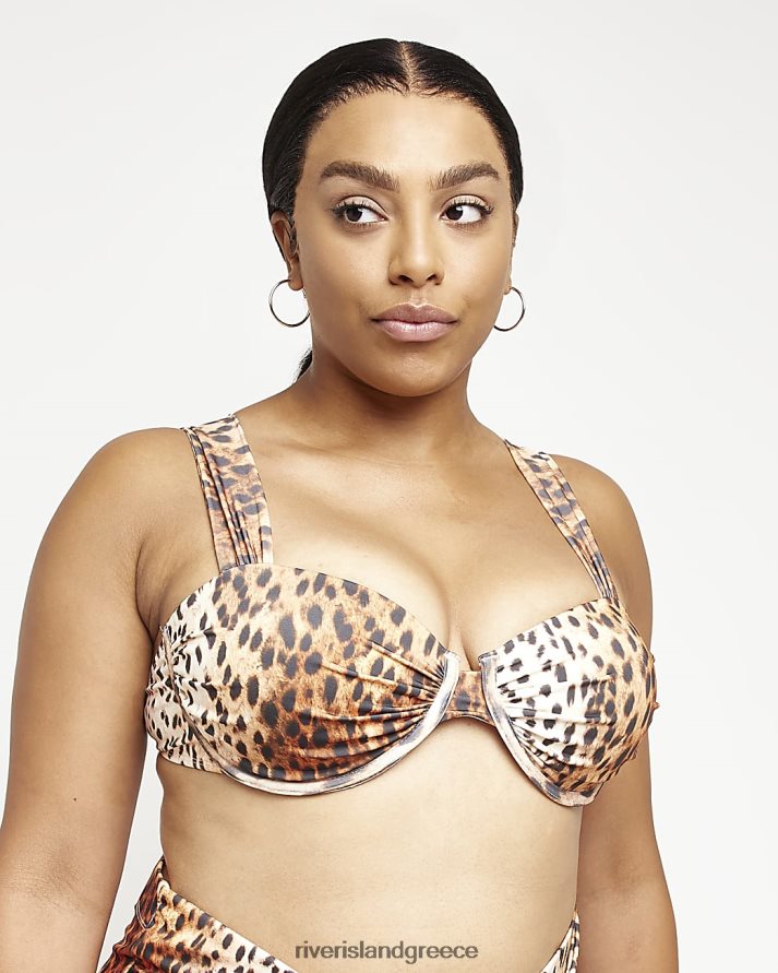 River Island ενδύματα μπεζ γυναίκες συν μπικίνι με ζώα B6N8X2238