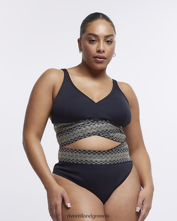 River Island ενδύματα μαύρος γυναίκες συν βουτιά μπικίνι B6N8X5212