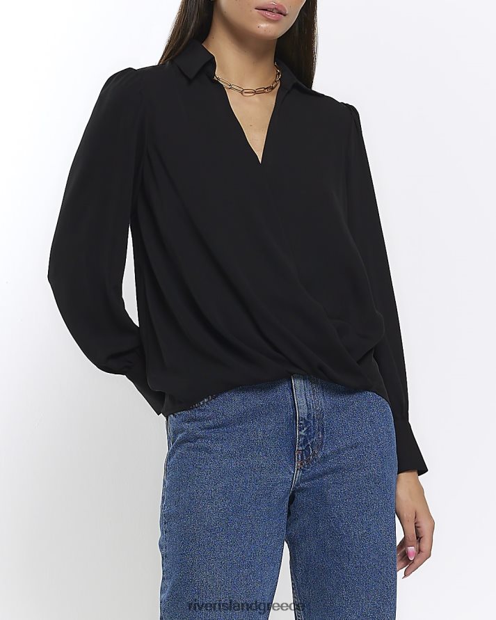 River Island ενδύματα μαύρος γυναίκες μακρυμάνικη μπλούζα B6N8X271