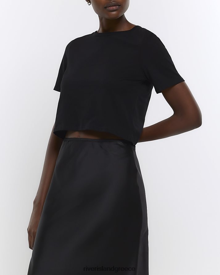 River Island ενδύματα μαύρος γυναίκες κομμένο μπλουζάκι B6N8X1339