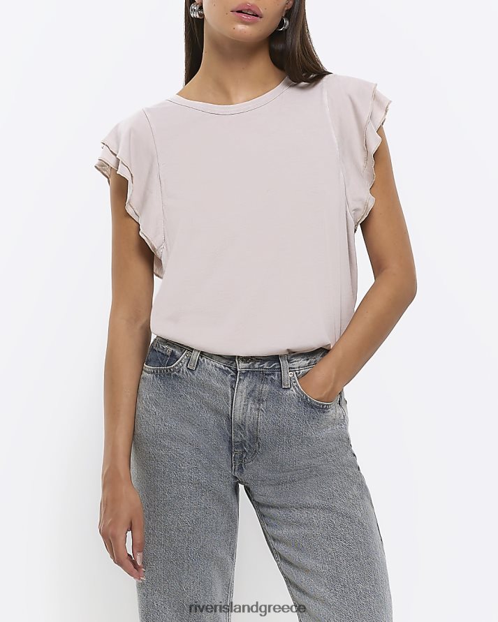 River Island ενδύματα γκρί γυναίκες μπλουζάκι με μανίκια B6N8X1381